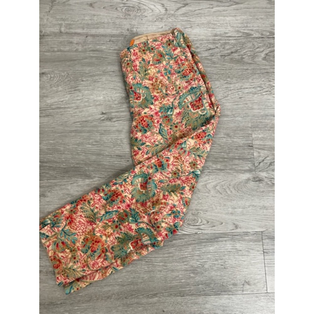 Cynthia Steffe Multicolor Brocade Cropped Pants Size 6